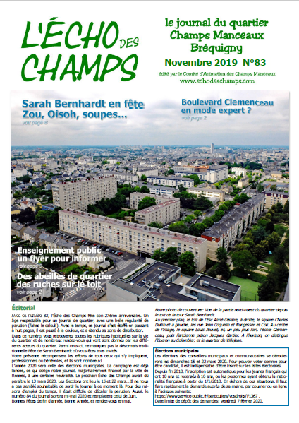 echonovembre2019 Le journal du quartier Champs Manceau - Bréquigny